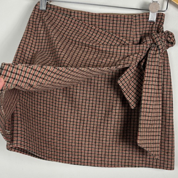 Aritzi Wilfred Brown Academia Plaid Mini Skirt‎ Womens Sz 0 Dorine Cashmere Wool - Picture 6 of 15